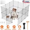 Small Animal Playpen with Door Dog Metal Playpen Small Medium Puppy Kennel Small Pet Cage Metal Wire Fence For Indoor / Outdoor