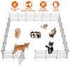Small Animal Playpen with Door Dog Metal Playpen Small Medium Puppy Kennel Small Pet Cage Metal Wire Fence For Indoor / Outdoor