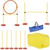 4-Piece Dog Agility Training Set Portable Equipment with Weave Pole Jumping Ring High Jump Tunnel Yellow