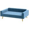 Modern Pet Bed, Cat Dog Sofa, Velvety Dog Couch for Small to Medium Dogs, Dark Blue