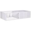 Wooden Whelping Box for Dogs, Adjustable Entrance, Large Puppy Playpen, 81" x 39" x 20", White