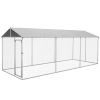 20' x8' Dog Kennel Outdoor for All Breed Dogs with Waterproof UV Resistant Roof, Silver