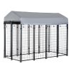 8' x 4' x 6' Outdoor Dog Playpen, Kennel with Lockable Door and Water-Resistant Canopy, for Medium/Large Dogs
