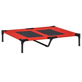 36" x 30" Elevated Cooling Dog Cot Pet Bed with Mesh Ventilation for Summer Comfort Red