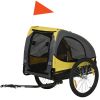 Medium Dog Bike Trailer with Hitch Coupler Quick Release Wheels Reflectors Safety Flag in Vibrant Yellow