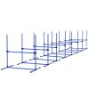 8 Piece Dog Agility Set with Adjustable Height Jump Bars, Carry Bag, Displacing Top Bar, Blue