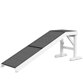 60" Pet Ramp for Dogs & Cats, Non-Slip Carpet, Easy Access, White