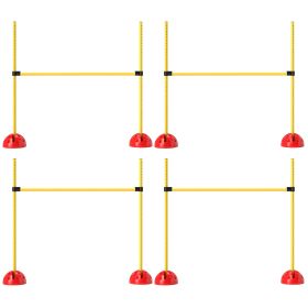 5 Piece Dog Agility Course Backyard Set with 4 Height Adjustable Dog Agility Jumps, Carry Bag, Yellow