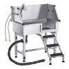 34 Inch Stainless Steel Dog Washing Station, Pet Grooming Tub with Hot & Cold Faucet, Showerhead, Home Wash Sink,, Fits Small Cats and Dogs