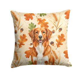 Orange Nova Scotia Duck Tolling Retriever Heirloom Fall Throw Pillow Decorative Indoor Outdoor Accent Cushion for Couch, Bed or Patio, 18Hx18W
