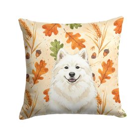Cream Samoyed Heirloom Fall Throw Pillow Decorative Indoor Outdoor Accent Cushion for Couch, Bed or Patio, 18Hx18W