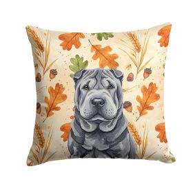 Black Shar Pei Heirloom Fall Throw Pillow Decorative Indoor Outdoor Accent Cushion for Couch, Bed or Patio, 18Hx18W