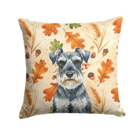 Schnauzer Heirloom Fall Throw Pillow Decorative Indoor Outdoor Accent Cushion for Couch, Bed or Patio, 18Hx18W
