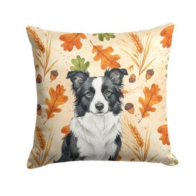 Blue Merle Border Collie Heirloom Fall Throw Pillow Decorative Indoor Outdoor Accent Cushion for Couch, Bed or Patio, 18Hx18W