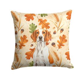 Orange and White Pointer Heirloom Fall Throw Pillow Decorative Indoor Outdoor Accent Cushion for Couch, Bed or Patio, 18Hx18W