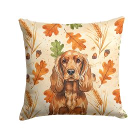 Red English Cocker Spaniel Heirloom Fall Throw Pillow Decorative Indoor Outdoor Accent Cushion for Couch, Bed or Patio, 18Hx18W