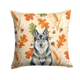 Norwegian Elkhound Heirloom Fall Throw Pillow Decorative Indoor Outdoor Accent Cushion for Couch, Bed or Patio, 18Hx18W