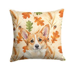 Corgi Heirloom Fall Throw Pillow Decorative Indoor Outdoor Accent Cushion for Couch, Bed or Patio, 18Hx18W