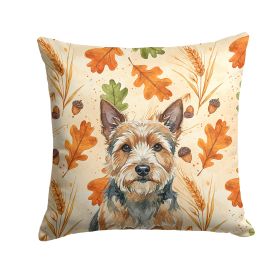 Norwich Terrier Heirloom Fall Throw Pillow Decorative Indoor Outdoor Accent Cushion for Couch, Bed or Patio, 18Hx18W