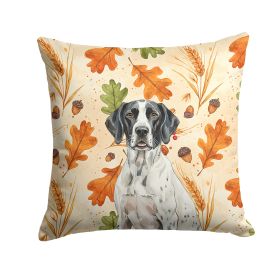 Black and White Pointer Heirloom Fall Throw Pillow Decorative Indoor Outdoor Accent Cushion for Couch, Bed or Patio, 18Hx18W