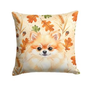 Pomeranian Heirloom Fall Throw Pillow Decorative Indoor Outdoor Accent Cushion for Couch, Bed or Patio, 18Hx18W