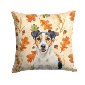 Parson Russell Terrier Heirloom Fall Throw Pillow Decorative Indoor Outdoor Accent Cushion for Couch, Bed or Patio, 18Hx18W