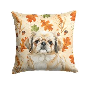 Fawn Pekingese Heirloom Fall Throw Pillow Decorative Indoor Outdoor Accent Cushion for Couch, Bed or Patio, 18Hx18W