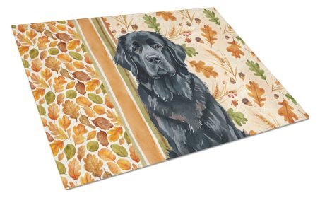 Black Newfoundland Heirloom Fall Glass Cutting Board Decorative Tempered Glass Kitchen Cutting and Serving Board Large Size Chopping Board
