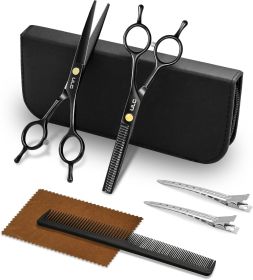 Professional Hair Cutting Scissors Set â€“ 6.5' Japanese Stainless Steel Barber Shears & Thinning Scissors with Comb