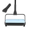 Carpet Sweeper Manual, Floor Sweeper with 300 ml Dustbin Capacity Easy to Empty, 6.7 inch Cleaning Width for Home Office Carpets Pet Hair Dust, Blue