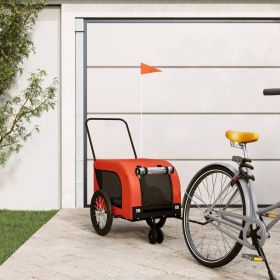 Pet Bike Trailer Orange and Black Iron, Oxford fabric, PVC