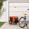 Pet Bike Trailer Orange and Black Oxford Fabric, Iron, PVC