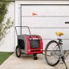 Pet Bike Trailer Red and grey Oxford fabric, iron, PVC Small