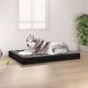 Dog Bed Black Solid pine wood 40.0 x 29.1 x 3.5 in Durable