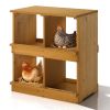 Nesting Boxes for Chickens, Wooden Chicken Nesting Box, Laying Eggs Nest Box for Chickens Hens Ducks, Yellow, 4 Compartments