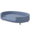 PawHut Dog Couch for Large Dogs with Removable Top, Washable Cover, Blue
