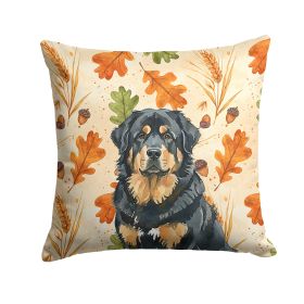 Black and Tan Tibetan Mastiff Heirloom Fall Throw Pillow Decorative Indoor Outdoor Accent Cushion for Couch, Bed or Patio, 18Hx18W