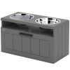 Elevated Dog Bowls, Large Breed Raised Dogs Bowl Stand with 2 Stainless Steel Bowls, Storage Drawer and Slow Feeder Mat