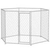 9.2' x 8' x 5.6' Dog Kennel Outdoor for Medium and Large-Sized Dogs with Lockable Door, Silver