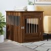 Dog Crate Furniture Brown Oak Engineered Wood, Steel Locks