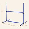 8 Piece Dog Agility Set with Adjustable Height Jump Bars, Carry Bag, Displacing Top Bar, Blue