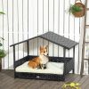 Wicker Dog House Indoor Outdoor Removable Cushion Lounge Cream White