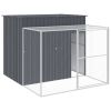 Dog House Anthracite Galvanized Steel Big Durable Dog House