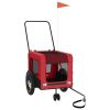 Pet Bike Trailer Red and Black Oxford fabric, Iron, PVC Medium