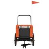 Pet Bike Trailer Orange and Black Iron, Oxford fabric, PVC