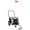 Pet Bike Trailer Grey and Black Oxford fabric, iron, PVC Medium
