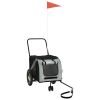 Pet Bike Trailer Grey and Black Oxford Fabric, Iron, PVC Sturdy