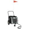 Pet Bike Trailer Grey and Black Oxford Fabric, Iron, PVC Sturdy