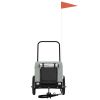 Pet Bike Trailer Grey and Black Oxford fabric, iron, PVC Medium