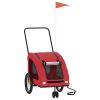 Pet Bike Trailer Red Oxford Fabric 53.9 x 26.8 x 28.3 in
